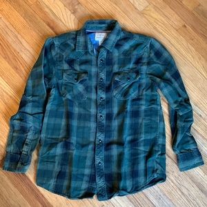 Roebuck & Co. snap button western flannel shirt